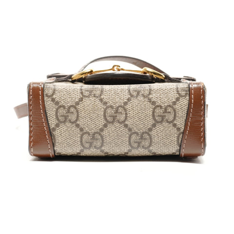 GUCCI GG Supreme Horsebit Shoulder Bag beige WS27478