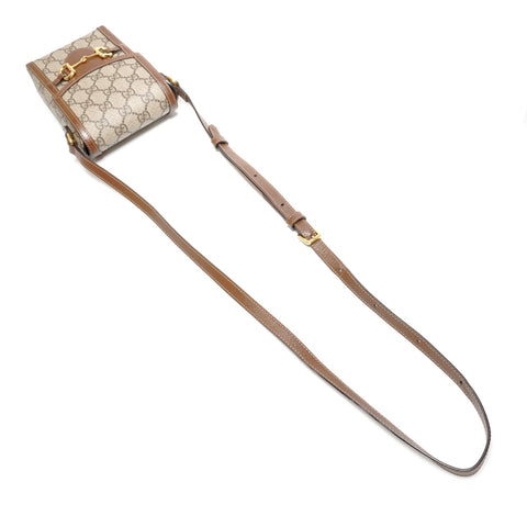 GUCCI GG Supreme Horsebit Shoulder Bag beige WS27478