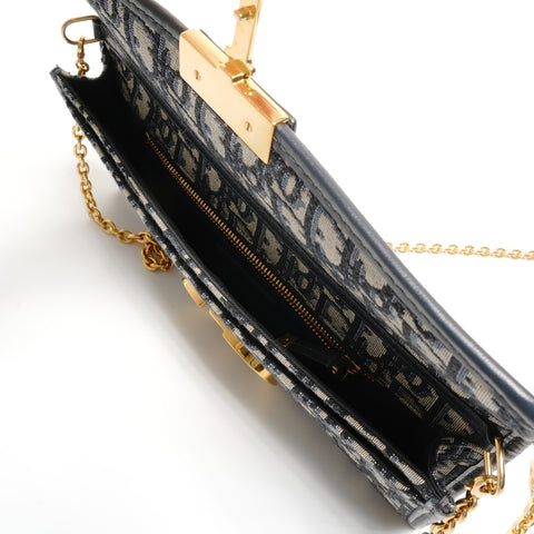 Christian Dior Oblique Montaigne 30 Trotter Shoulder Bag Navy WS27479