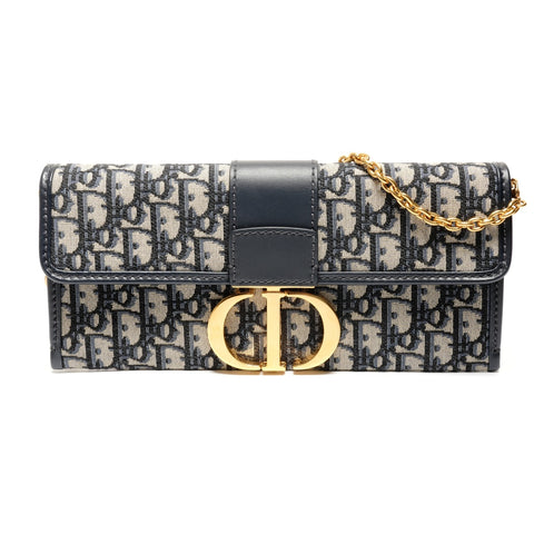 Christian Dior Oblique Montaigne 30 Trotter Shoulder Bag Navy WS27479