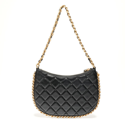 CHANEL 23B Hobo Chain Shoulder Bag black WS27480