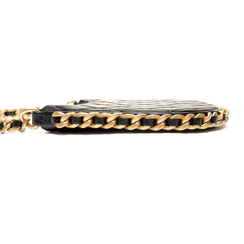 CHANEL 23B Hobo Chain Shoulder Bag black WS27480