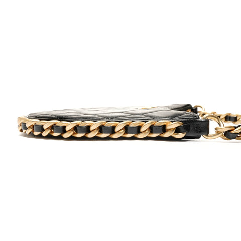 CHANEL 23B Hobo Chain Shoulder Bag black WS27480