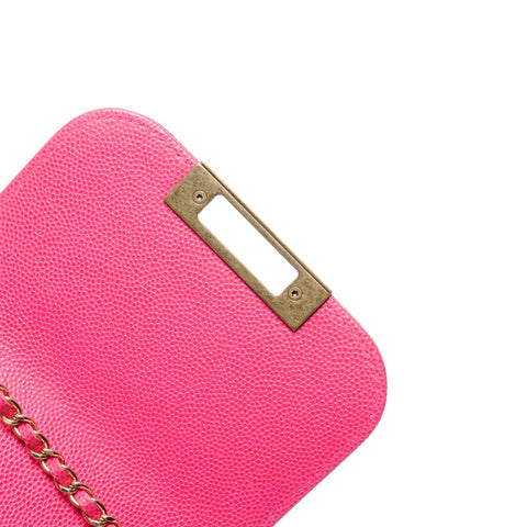 CHANEL Caviar Skin Phone Holder Shoulder Bag pink WS27481
