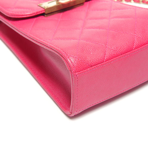 CHANEL Caviar Skin Phone Holder Shoulder Bag pink WS27481