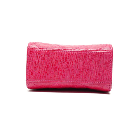 CHANEL Caviar Skin Phone Holder Shoulder Bag pink WS27481