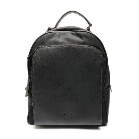 PRADA Nylon saffiano Backpack  Daypack black WS27483
