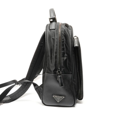 PRADA Nylon saffiano Backpack  Daypack black WS27483