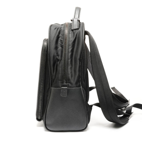 PRADA Nylon saffiano Backpack  Daypack black WS27483