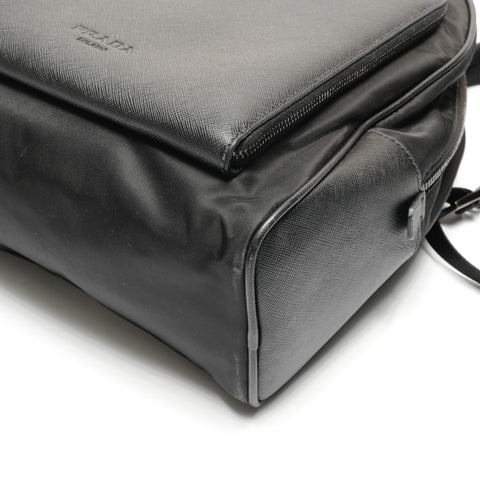 PRADA Nylon saffiano Backpack  Daypack black WS27483