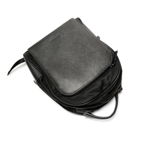 PRADA Nylon saffiano Backpack  Daypack black WS27483