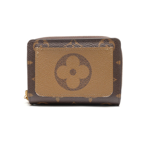 LOUIS VUITTON M81461 Monogram Reverse Portefeuille Lou Bifold Wallet Brown WS27484