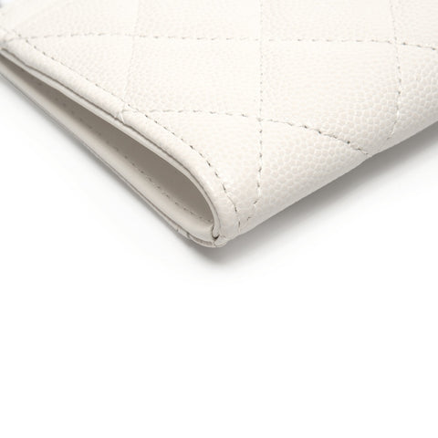 CHANEL Matelasse Caviar Skin Fragment Case Coin case white WS27489