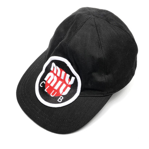 Miu Miu Canvas Logo Size:M cap black WS27491