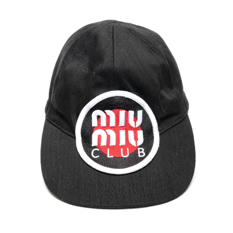 Miu Miu Canvas Logo Size:M cap black WS27491