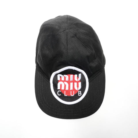 Miu Miu Canvas Logo Size:M cap black WS27491