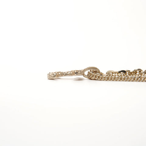 CHANEL COCO Mark 2-Row Rhinestone A21P Necklace gold WS27492