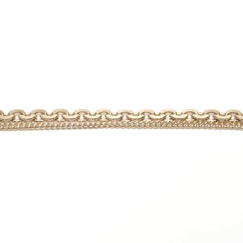 CHANEL COCO Mark 2-Row Rhinestone A21P Necklace gold WS27492