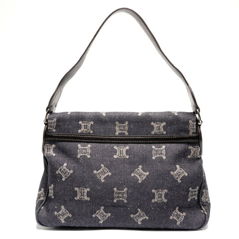 CELINE Macadam denim Shoulder Bag Navy WS27495