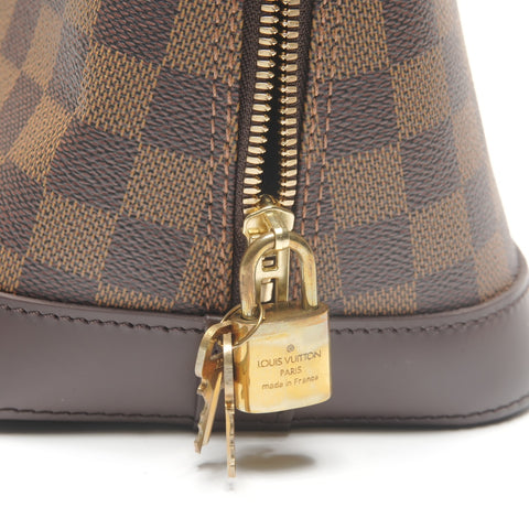 LOUIS VUITTON Damier Alma PM 2006 Handbag Brown WS27496