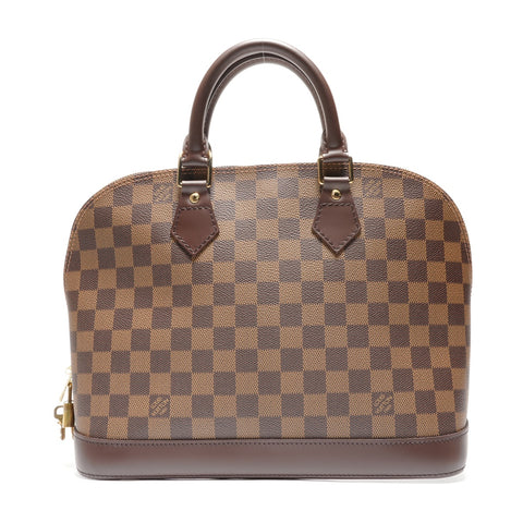 LOUIS VUITTON Damier Alma PM 2006 Handbag Brown WS27496
