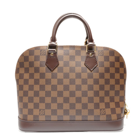 LOUIS VUITTON Damier Alma PM 2006 Handbag Brown WS27496