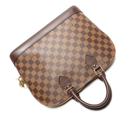 LOUIS VUITTON Damier Alma PM 2006 Handbag Brown WS27496