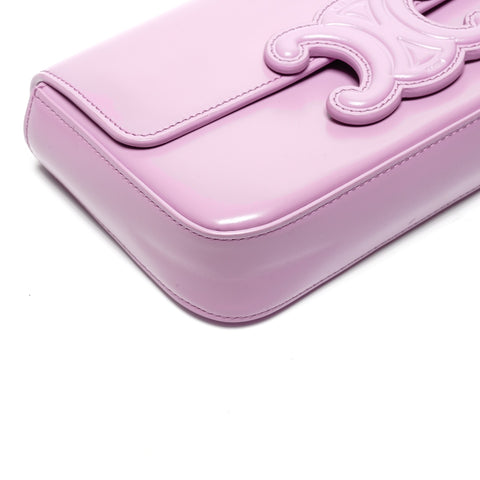 CELINE Triomphe Chain Shoulder Bag, Shiny Calfskin Shoulder Bag pink WS27500