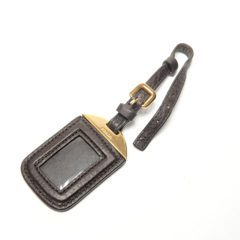 PRADA leather logo Shoulder Bag Brown WS27501