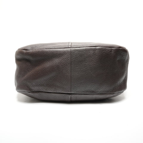 PRADA leather logo Shoulder Bag Brown WS27501