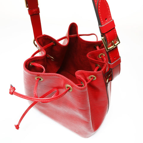 LOUIS VUITTON 1996 Epi Petit Noe Black Shoulder Bag Red WS27502