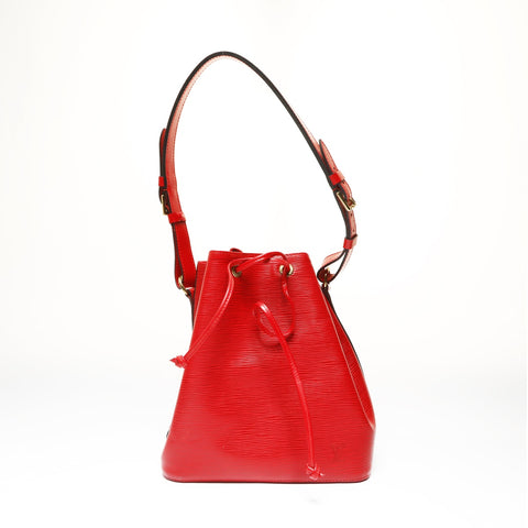 LOUIS VUITTON 1996 Epi Petit Noe Black Shoulder Bag Red WS27502