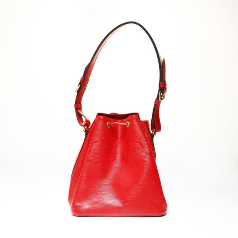 LOUIS VUITTON 1996 Epi Petit Noe Black Shoulder Bag Red WS27502