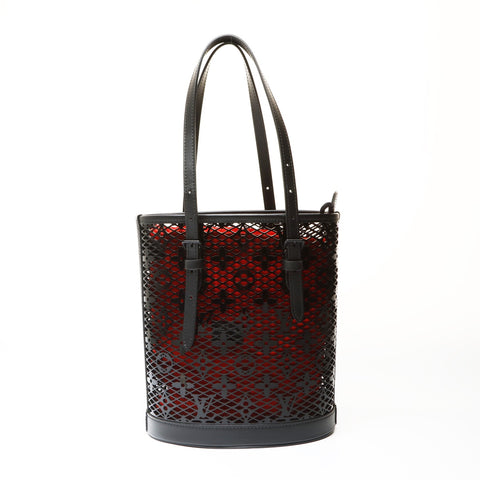 LOUIS VUITTON Monogram lace bucket PM Shoulder Bag black WS27513
