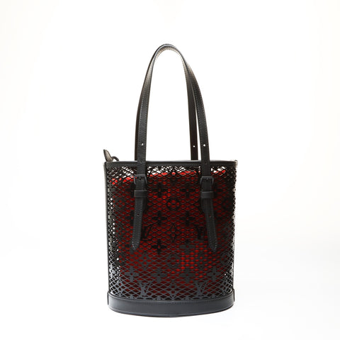 LOUIS VUITTON Monogram lace bucket PM Shoulder Bag black WS27513