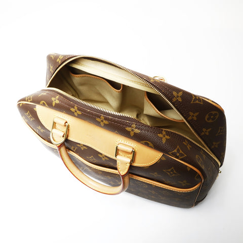 LOUIS VUITTON Monogram Deauville 2001 Handbag Brown WS27516