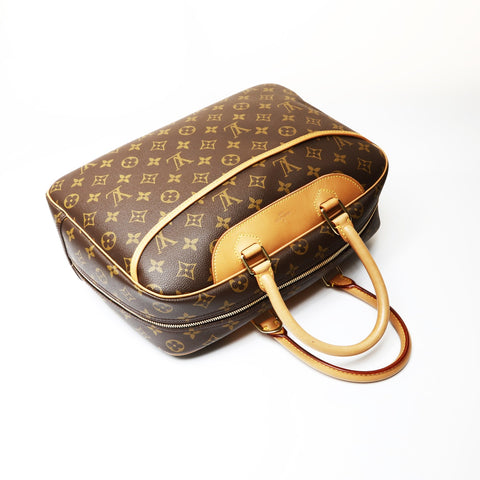 LOUIS VUITTON Monogram Deauville 2001 Handbag Brown WS27516