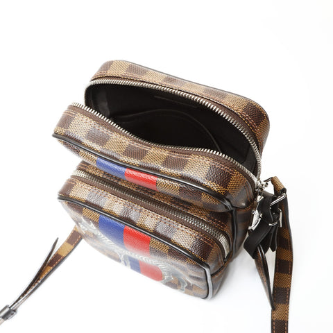 LOUIS VUITTON 2016 Damier Amazon Chapman Shoulder Bag Brown WS27526