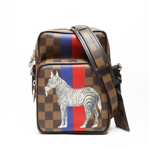 LOUIS VUITTON 2016 Damier Amazon Chapman Shoulder Bag Brown WS27526