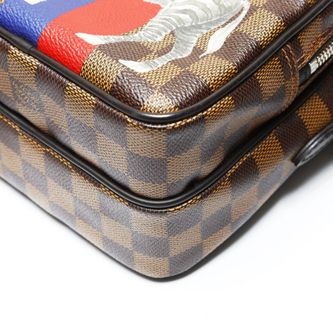 LOUIS VUITTON 2016 Damier Amazon Chapman Shoulder Bag Brown WS27526