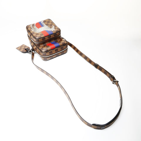 LOUIS VUITTON 2016 Damier Amazon Chapman Shoulder Bag Brown WS27526