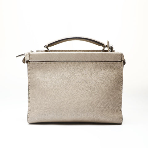 FENDI Leder Peekaboo 2way Selleria Banana Umhängetasche grau WS27529
