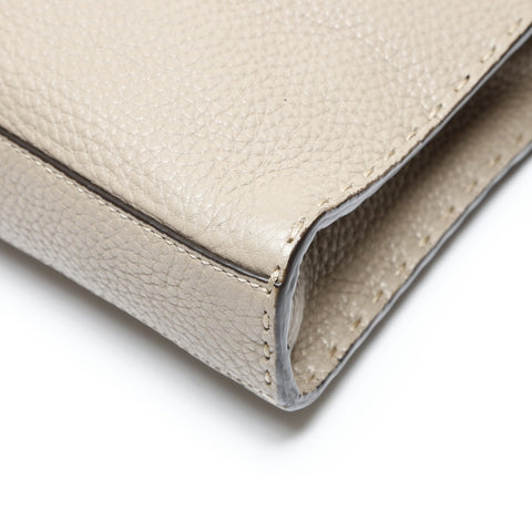 FENDI Leder Peekaboo 2way Selleria Banana Umhängetasche grau WS27529
