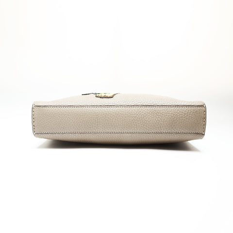FENDI Leder Peekaboo 2way Selleria Banana Umhängetasche grau WS27529
