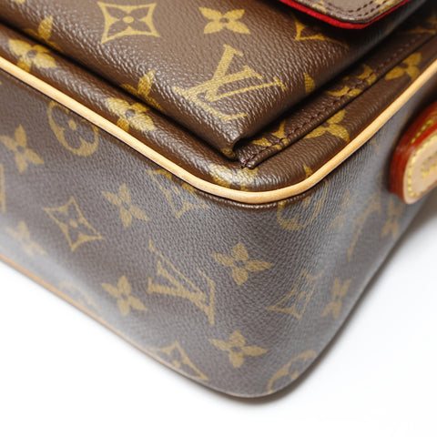LOUIS VUITTON 2003 Monogram Viva Cite MM Shoulder Bag Brown WS27531