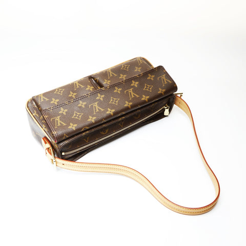 LOUIS VUITTON 2003 Monogram Viva Cite MM Shoulder Bag Brown WS27531