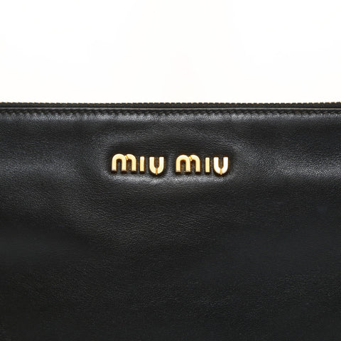 Miu Miu Studded leather Clutch bag black WS27537