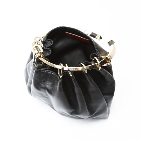 VALENTINO Leather ring handle Handbag black WS27538