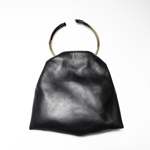 VALENTINO Leather ring handle Handbag black WS27538