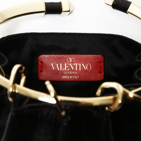 VALENTINO Leather ring handle Handbag black WS27538